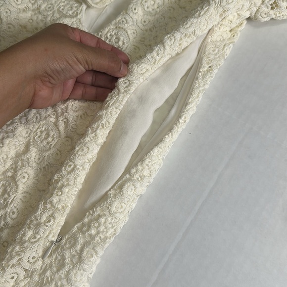 House of Harlow 1960 Revolve Birkin Mini Lace Dress Ivory Womens Medium Wedding - Picture 9 of 13